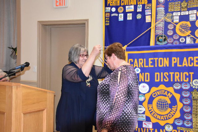 Cathy receiving the District Honour Key